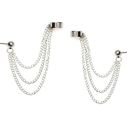 Ashiana beautiful Simple silver ear cuff earring pair