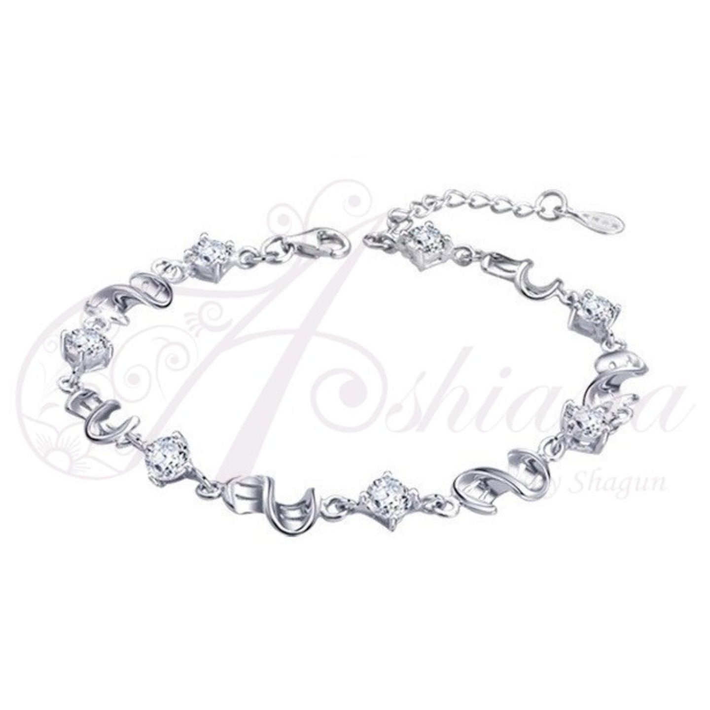 925 Silver infinity Crystal Bracelet