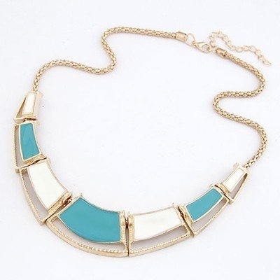 Ashiana Stylish Blue and white geometric necklace
