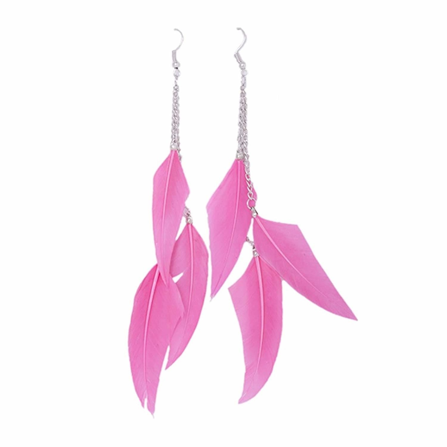 Ashiana Delicate Pink Feather Tassel earrings