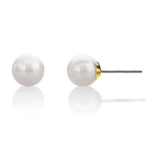 Ashiana Simple and elegant White Pearl Stud Earrings