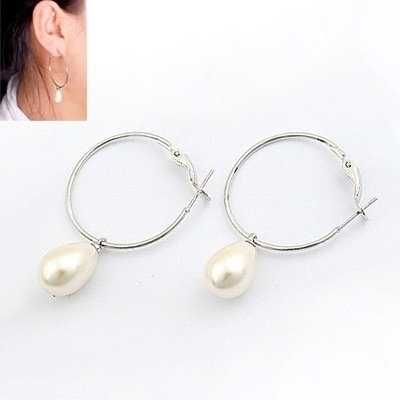Ashiana beautiful pearl drop hoop earrings