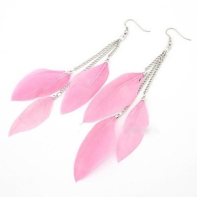 Ashiana Delicate light pink Feather Earring