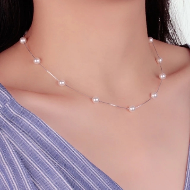 925 sterling silver pearl chain