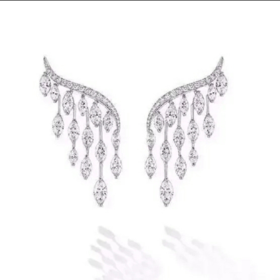 Raindrops crystal ear cuff earrings