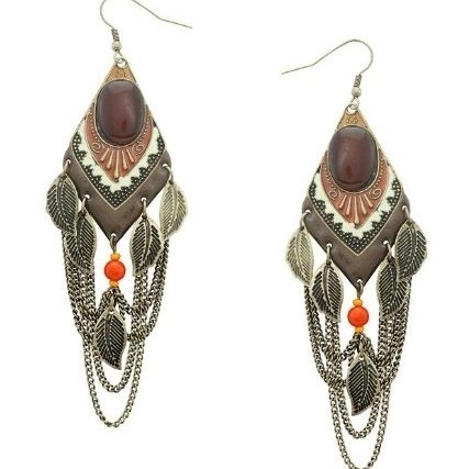 Ashiana brown tribal tassel earring