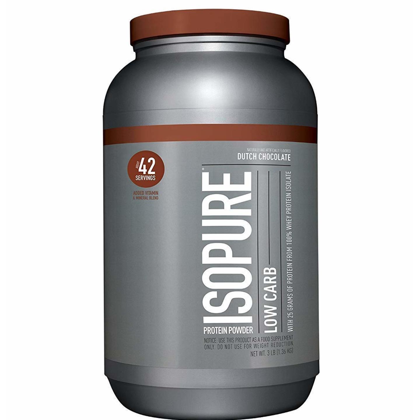 Isopure Low Carb 100% Whey Protein Isolate, Flavor: Dutch Chocolate ...