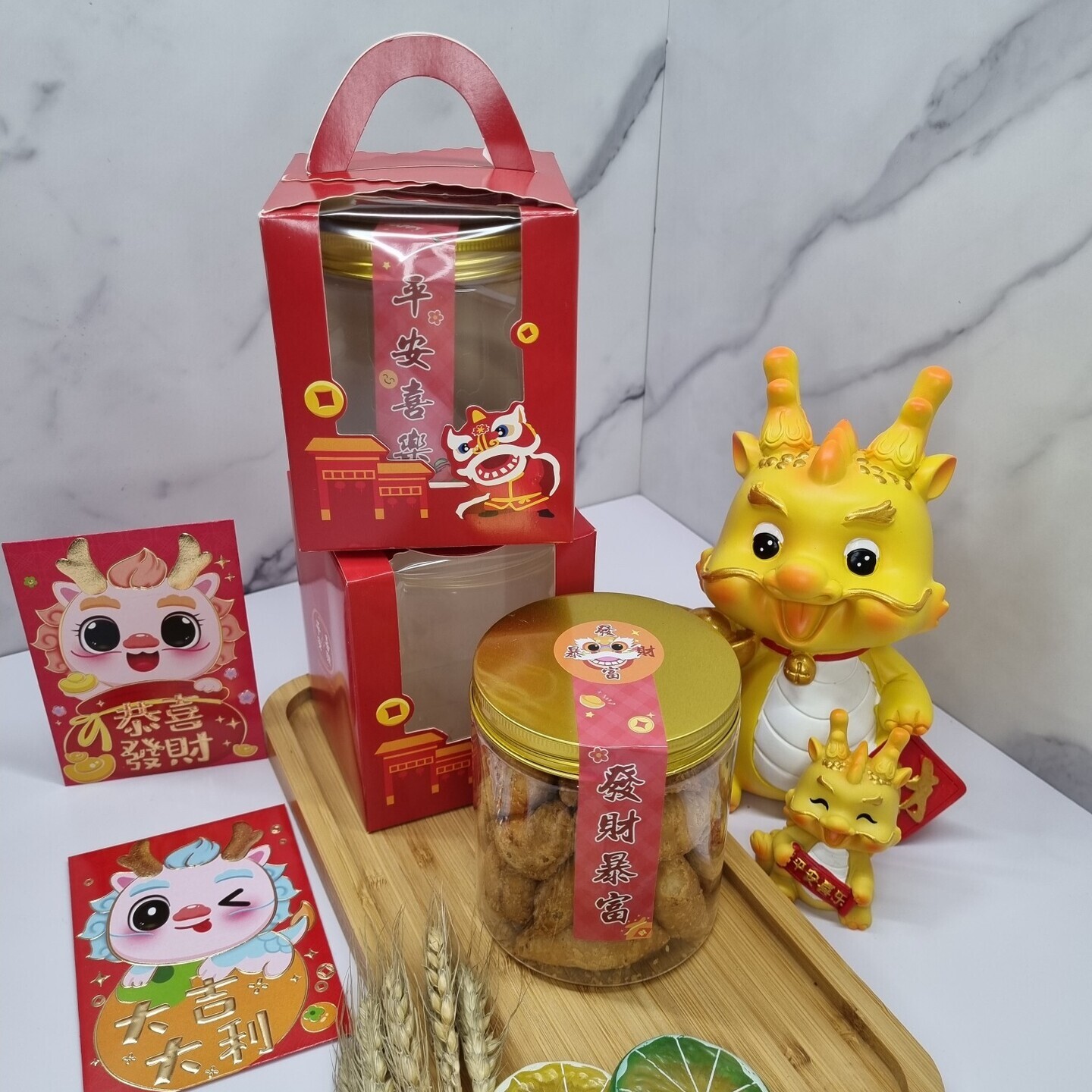 100 Handmade Peanut Puff Gok Zai - 2024 Festive Bottle + Gift Box