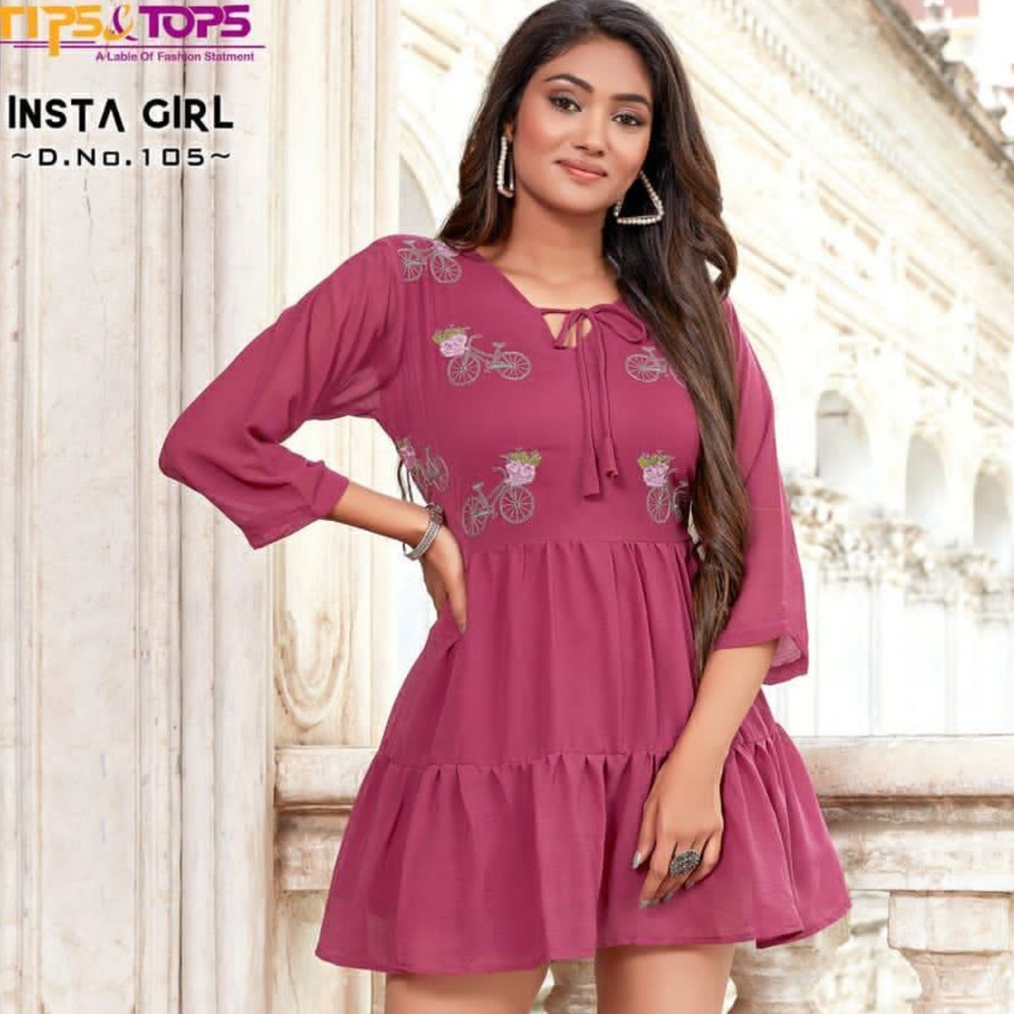 Georgette Topsy Western - XXL