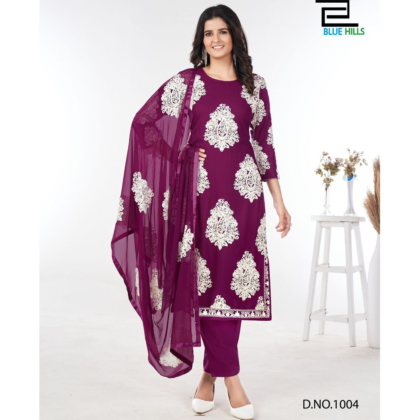 Embroidered A-Line Kurti 5XL