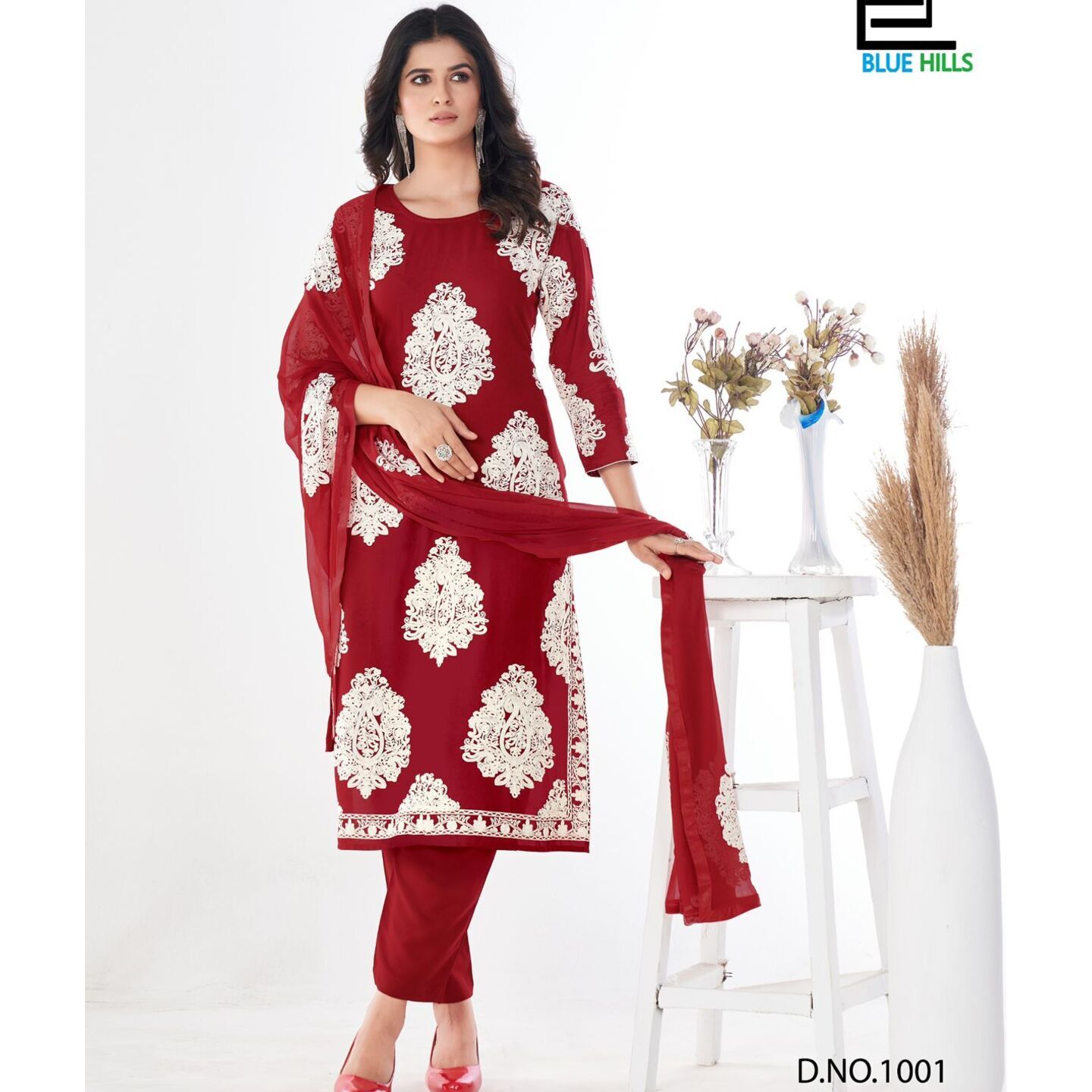 Embroidered A-Line Kurti 5XL