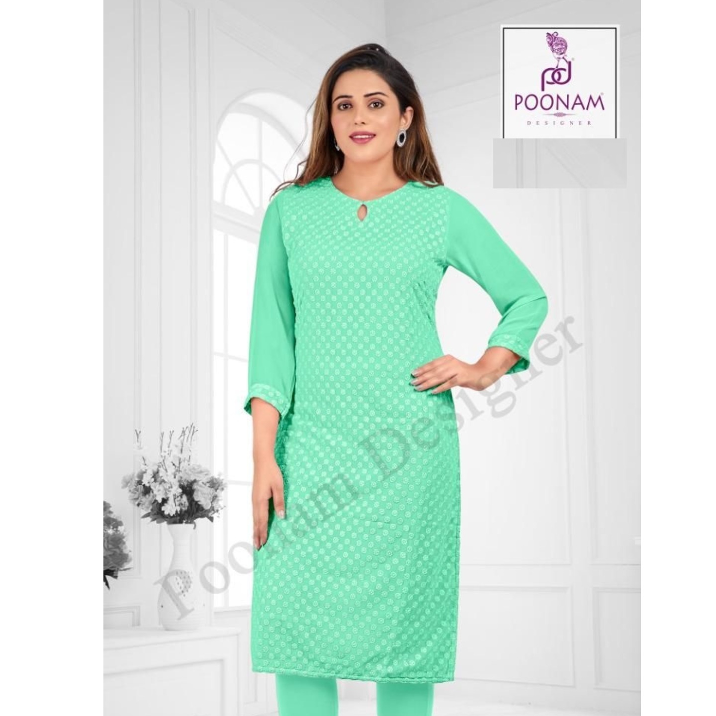 Designer Chikankari Kurtis - M L XL XXL