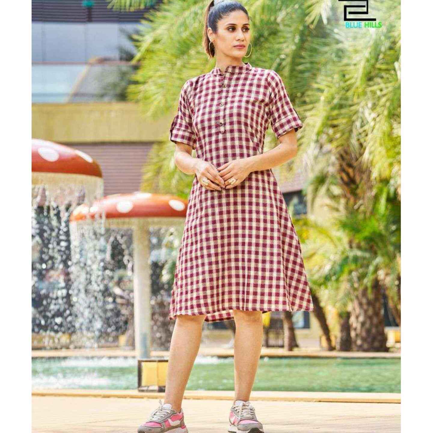Checkers Cotton Midi - L XL XXL