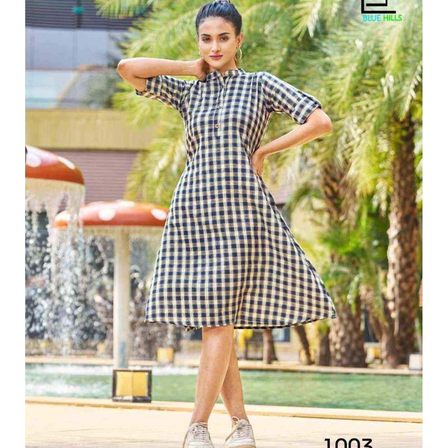 Checkers Cotton Midi - L XL XXL