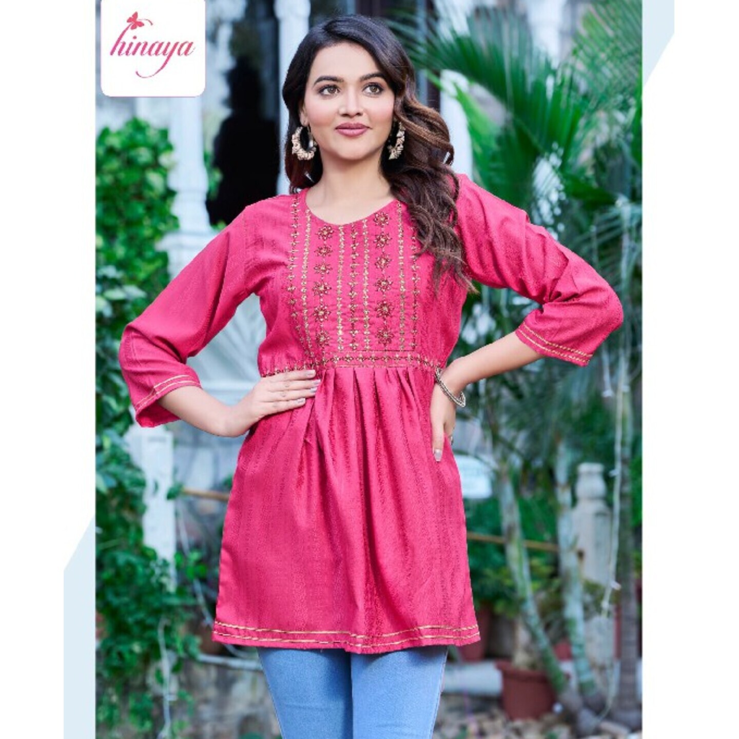 Rayon Embroidered Tops - L XL XXL