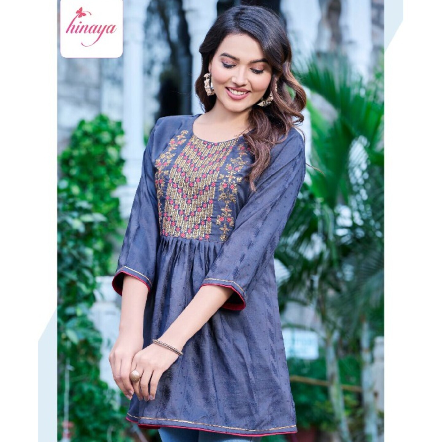 Rayon Embroidered Tops - L XL XXL