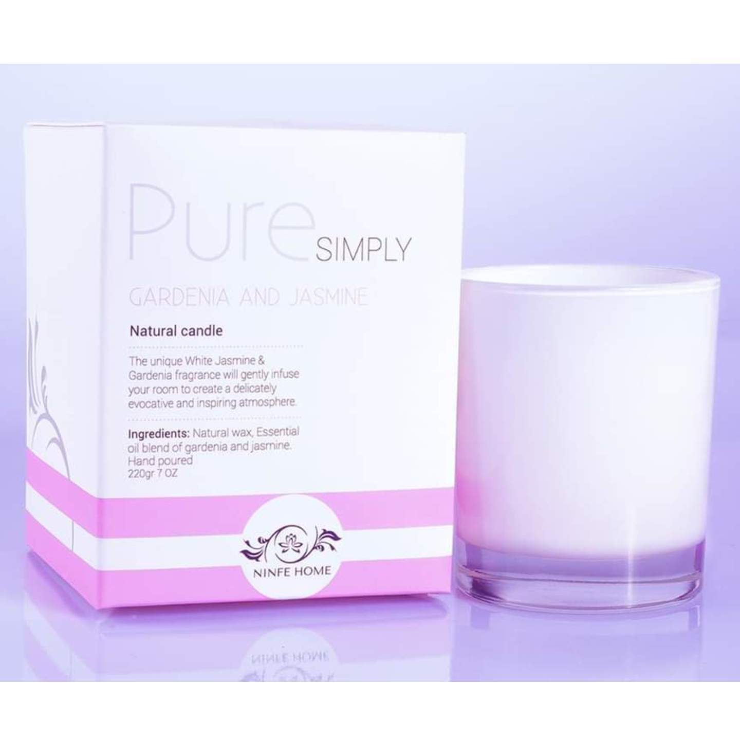 Pure Simply Gardenia & Jasmine Premium Soy Wax Candle