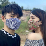 Batik print 3D cloth masks KF 94 shape-like mask