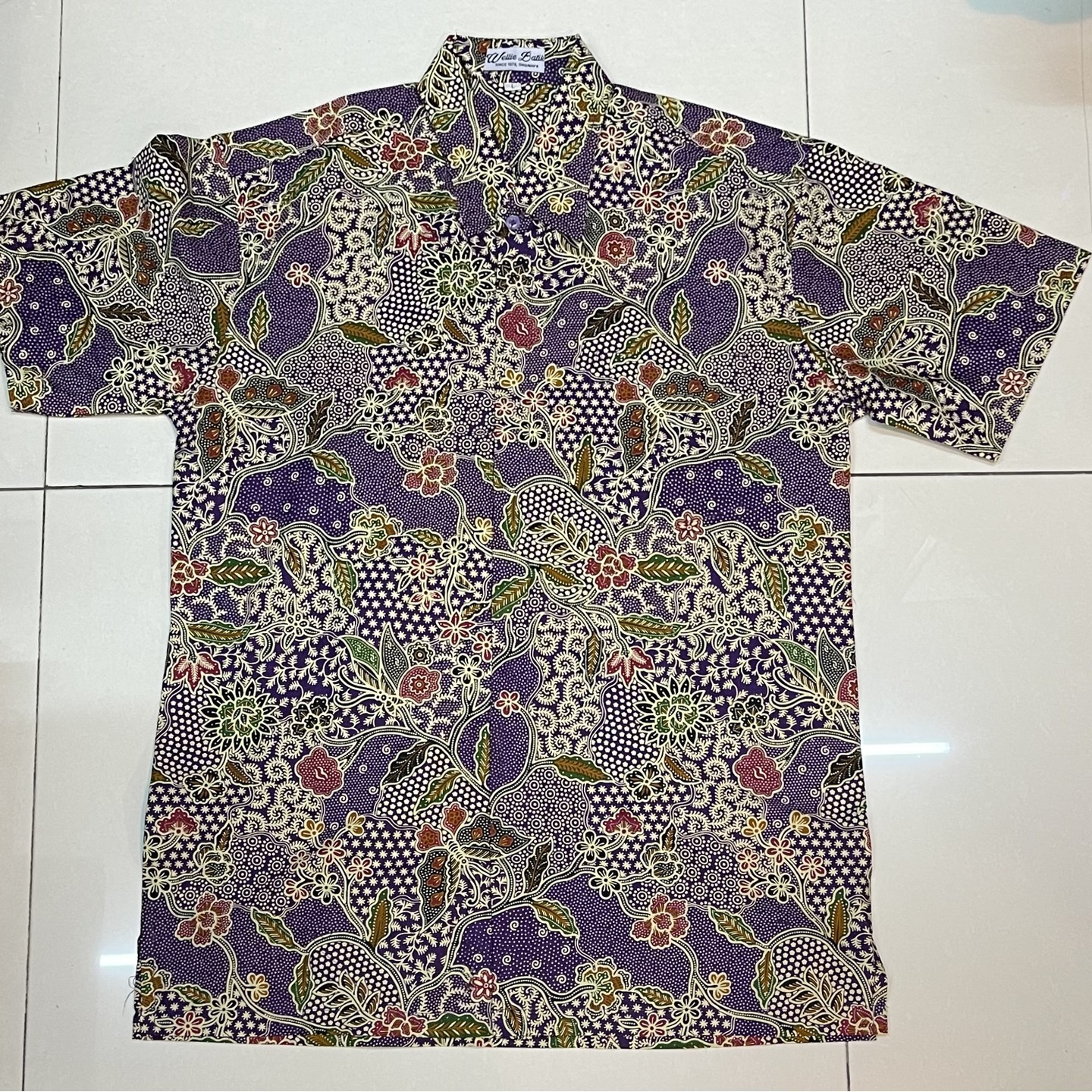 Batik print  Batik Cap short sleeve shirts  L size