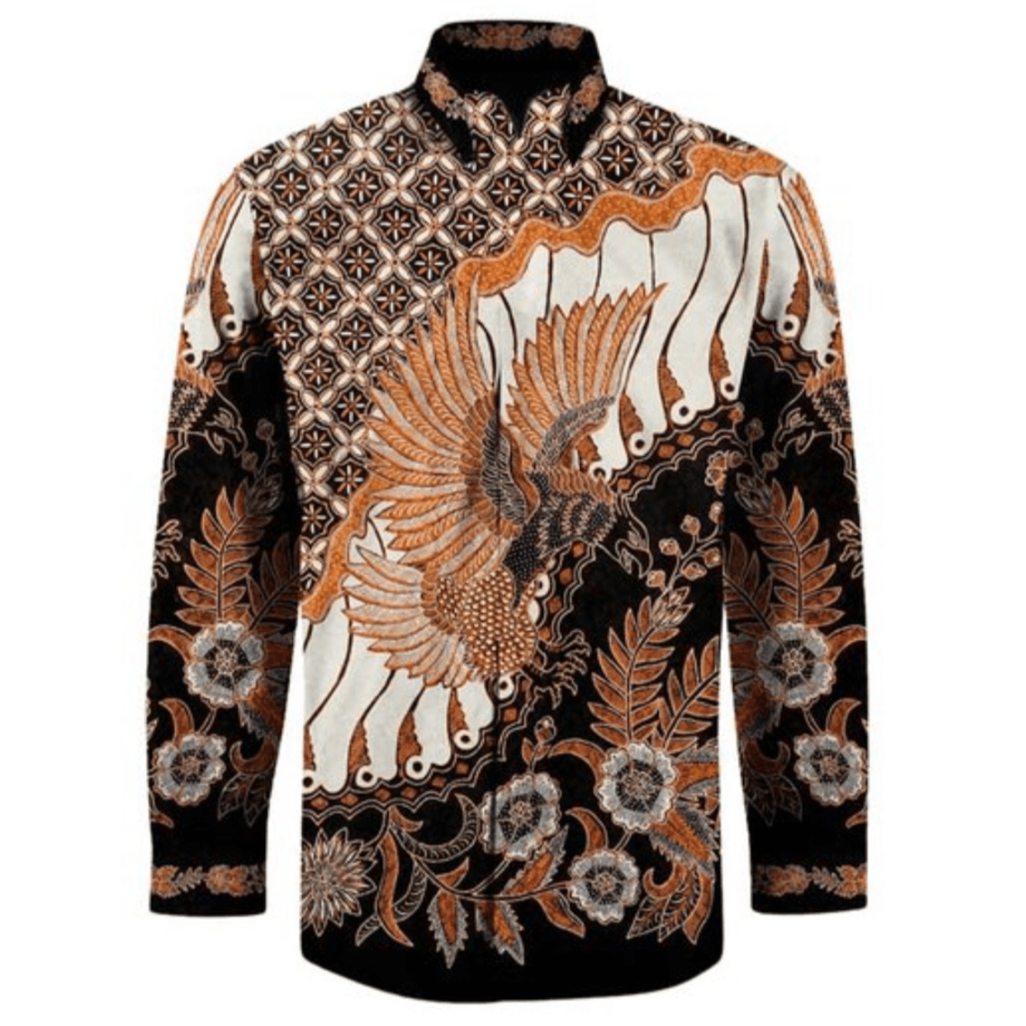 Hand woven silk, hand drawn batik shirt  XL size