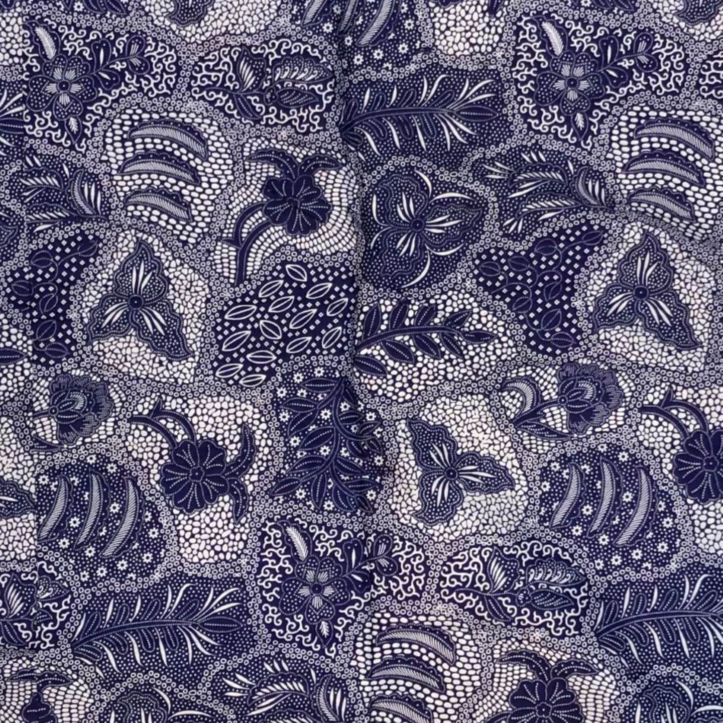 Batik Print Blue White Fabrics 7168