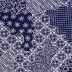 Batik print blue-white fabrics