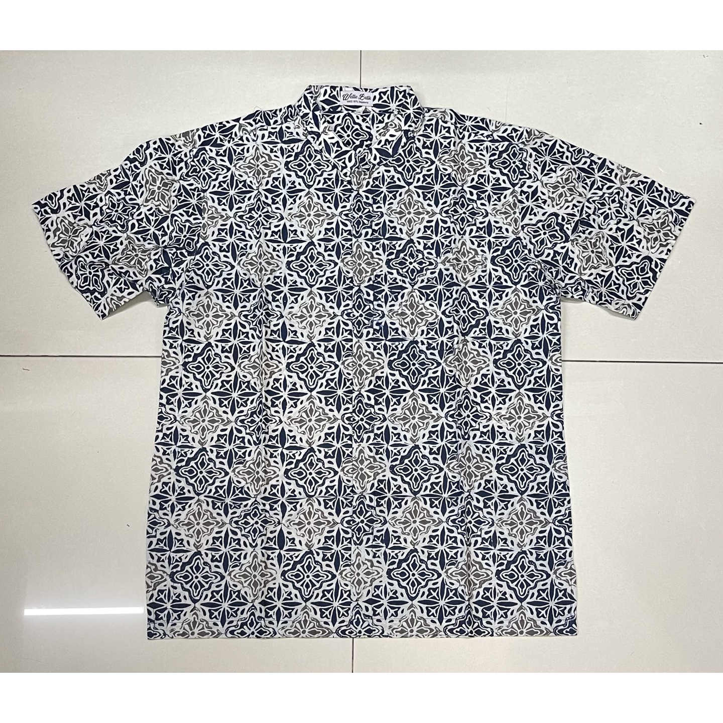 Mandarin Collar Hand Stamped Batik Shirt