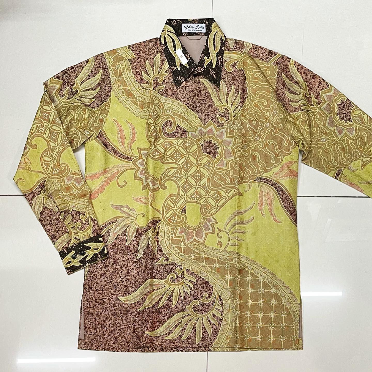 Hand Woven Silk, Hand Drawn Batik Shirt  M size