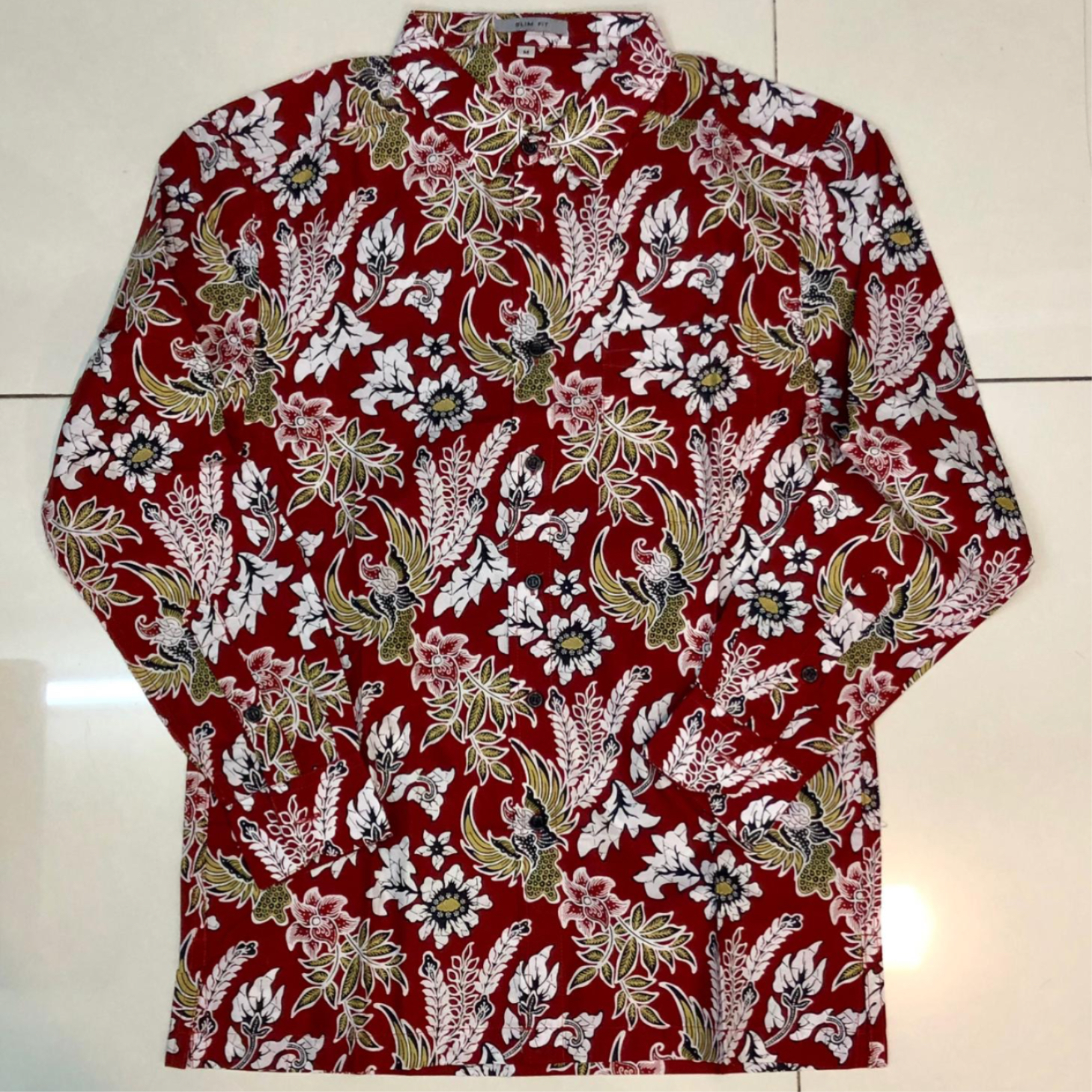 batik print long sleeve shirt