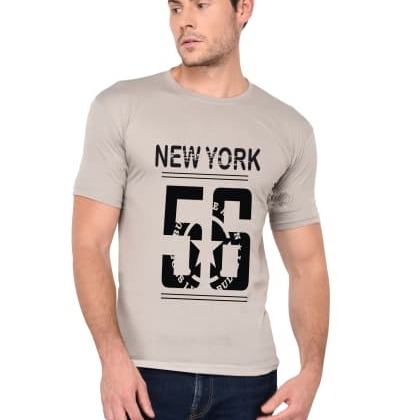 Trends TowerNew York 56 - Steel Grey Printed T-Shirt