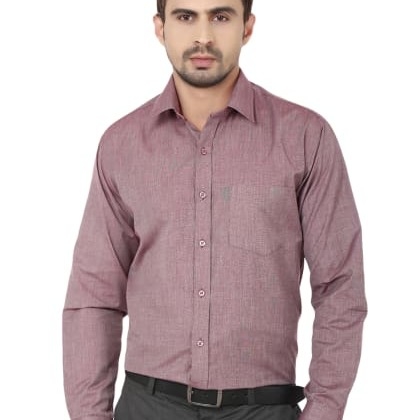 HancockRed Solid Pure Slim Fit Formal Shirt