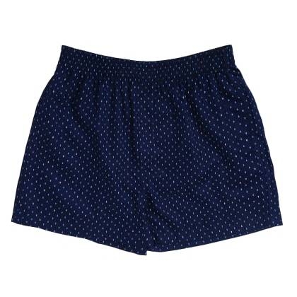 NuoviPrinted Cotton Satin Navy Blue Boxers