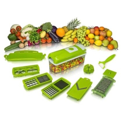 VR12 In 1 Vegetable Cutter - Chopper, Grater, Slicer Dicer,Peeler - All In One (Green) OFZ-SCO-24
