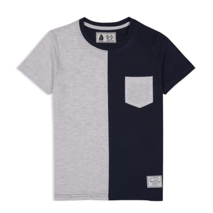 WESTBAYNavy Blue And Grey Double Coloured Tee