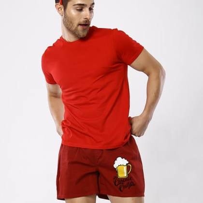 BonOrganikRed Bottoms Up Boxers  MJSB-SKU-65