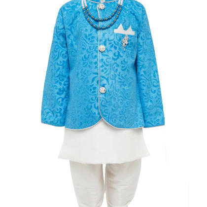 JeetethnicsBlue Jodhpuri Waistcoat Kurta Pyjama Set OFZ-SCO-75
