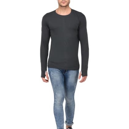 Trends TowerDark Grey Thumb Hole T-Shirt
