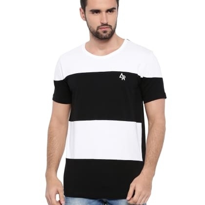 ADROBlack & White Colourblocked T-Shirt MTS-SKU-29