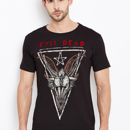 PunkCasual Black Short Sleeves Round Neck T-Shirt RID-sku-88