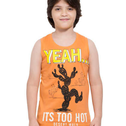 Maniac KidsOrange Sleeveless T-Shirt