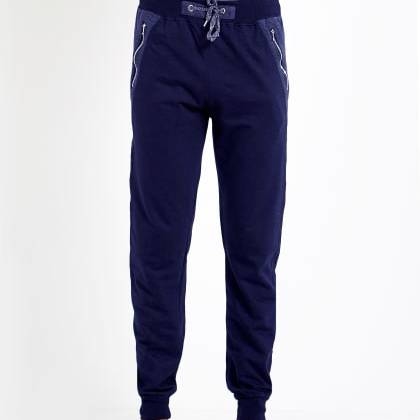ManiacSolid Navy Blue Cotton Jogger MJSB-SKU-3