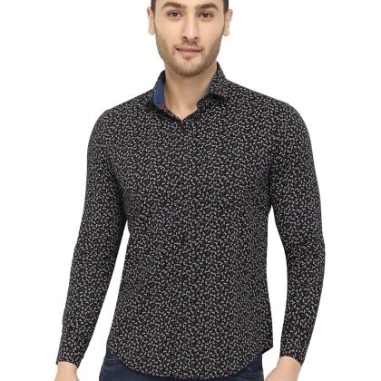BluguysBlack Printed Shirt