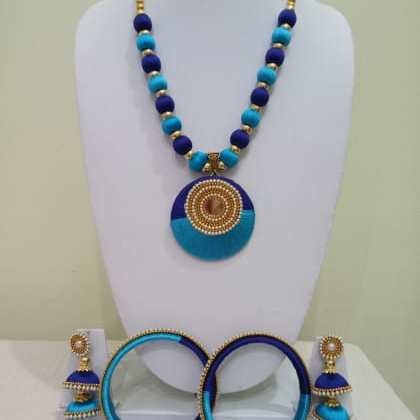 RAINBOWChandbali Necklace With Earrings & Bangles