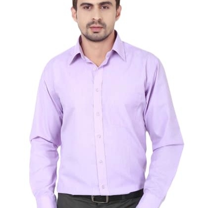 HancockPurple Solid Pure Regular Fit Formal Shirt