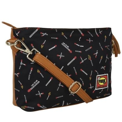 Funk For HireMatch Stick Printed Canvas Sling Cross Body Bag