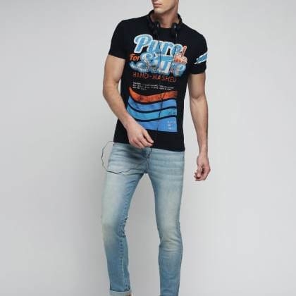 Difference Of OpinionBlack Graphic Printed T-Shirt OFZ-SCO-98