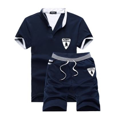 JoblessBlue Polo T-Shirt With Blue Shorts MJSB-SKU-96