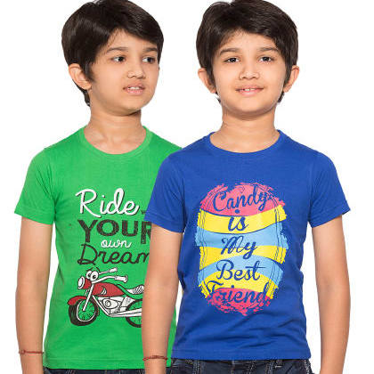 Maniac KidsMulticolor Halfsleeve Printed T-Shirts Pack Of 2
