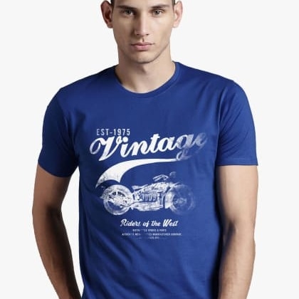 ADRORoyal Blue T-Shirt For Bikers