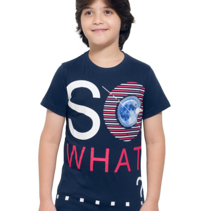 Maniac KidsNavy Half Sleeve T-Shirt